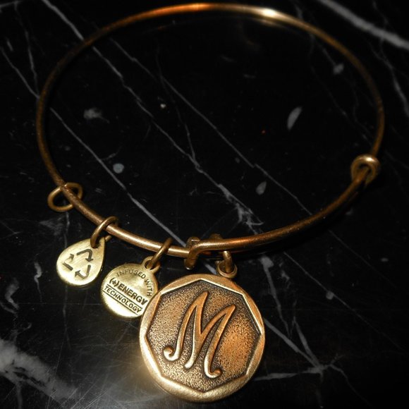 Alex And Ani Letter M Charm Retired Gold Russian B - Picture 4 of 6